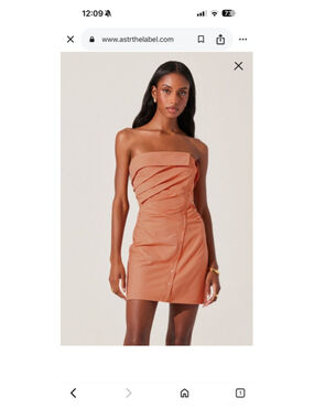 Women's ASTR THE LABEL Strapless Dress in Orange, Size S